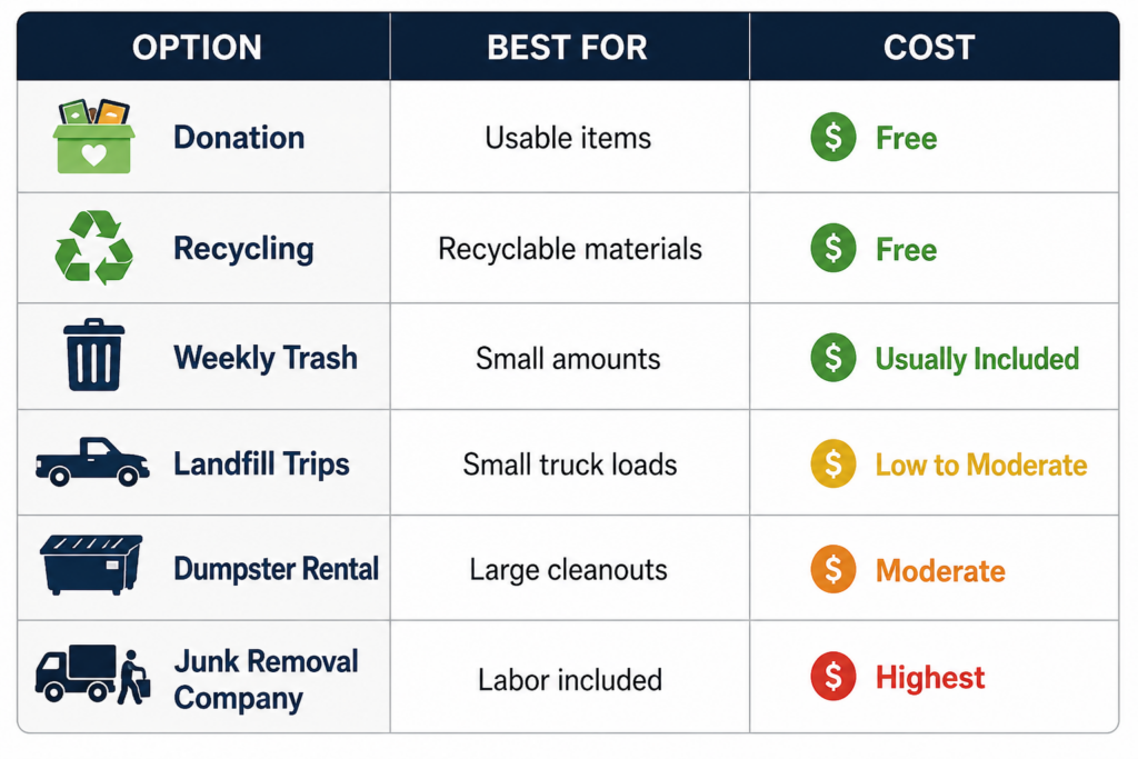 Dumpster rental versus junk removal