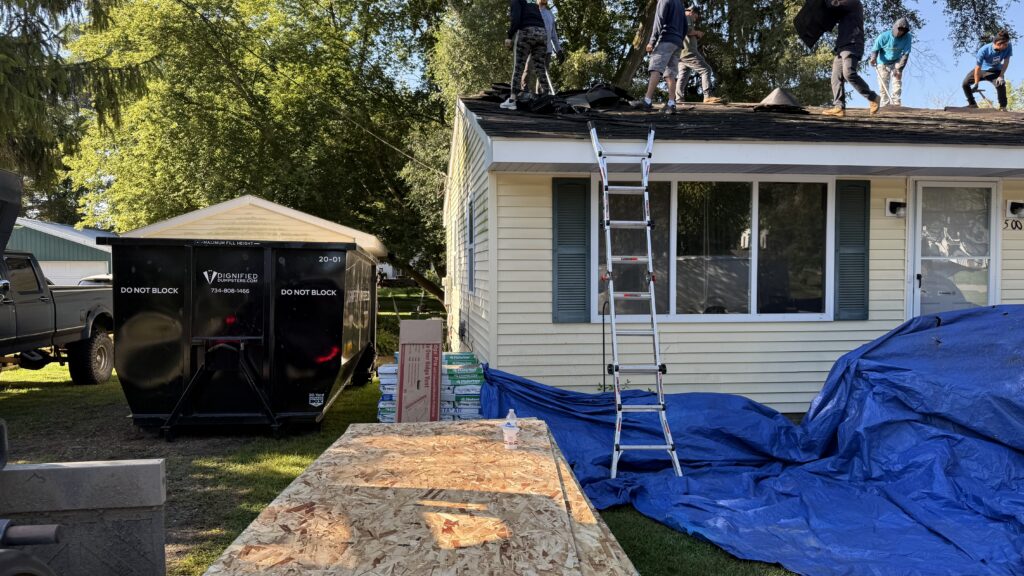 Roofing dumpster